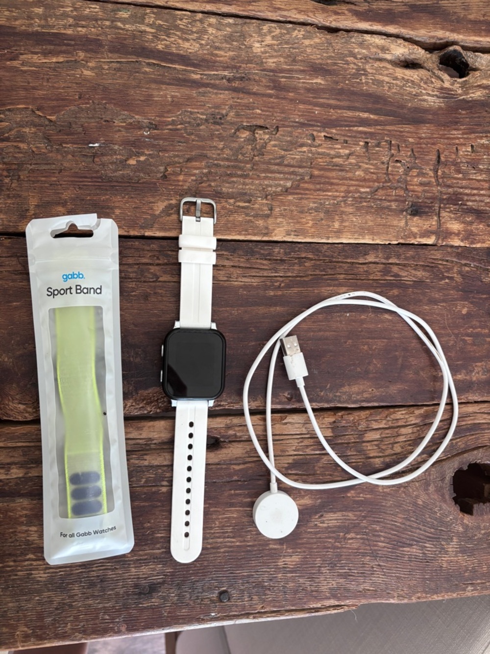 Gabb Kids White Smartwatch with Neon Sport Band